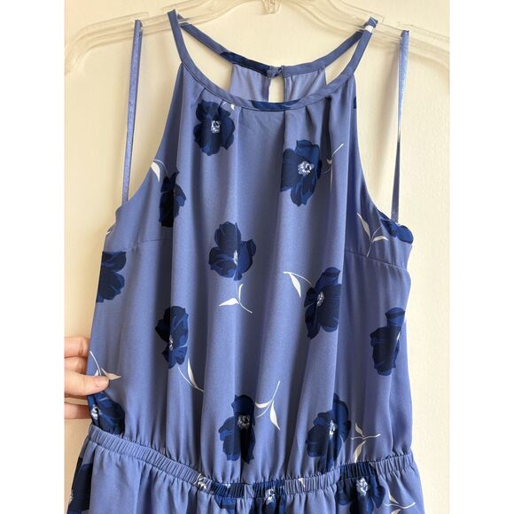 Banana Republic Blue Floral Halter Dress Spring Summer Wedding Church Work XS S - Picture 9 of 10